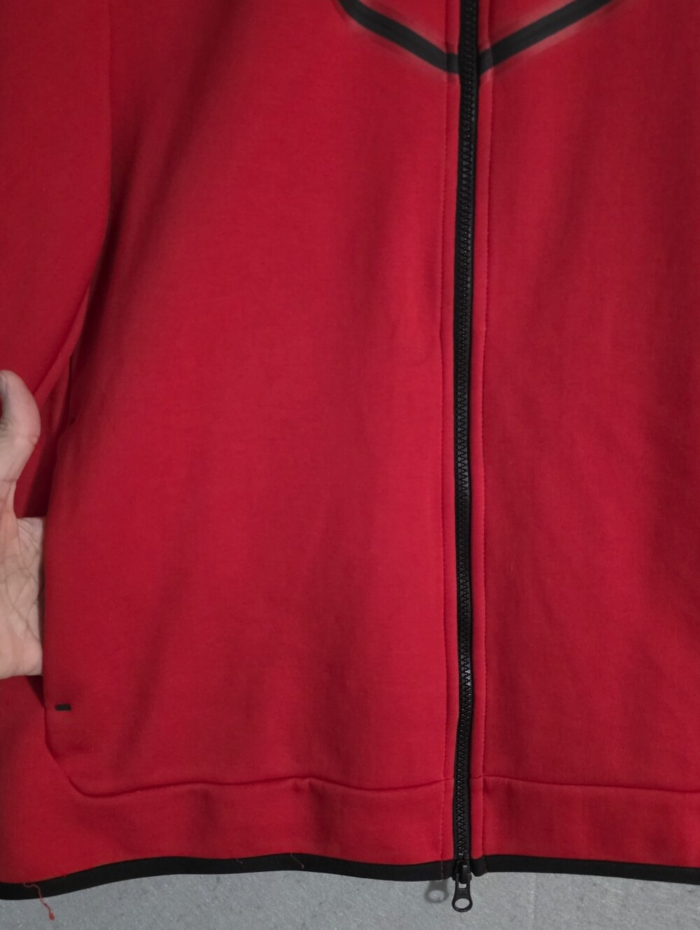 Nike Mens Red Sportswear Tech Fleece Full Zip Hoodie Jacket CU4489 Size XL - Picture 6 of 12